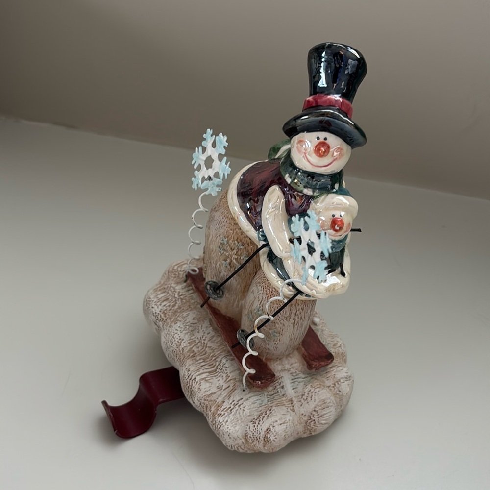 SNOWMAN ~ Christmas stocking holder/figurine